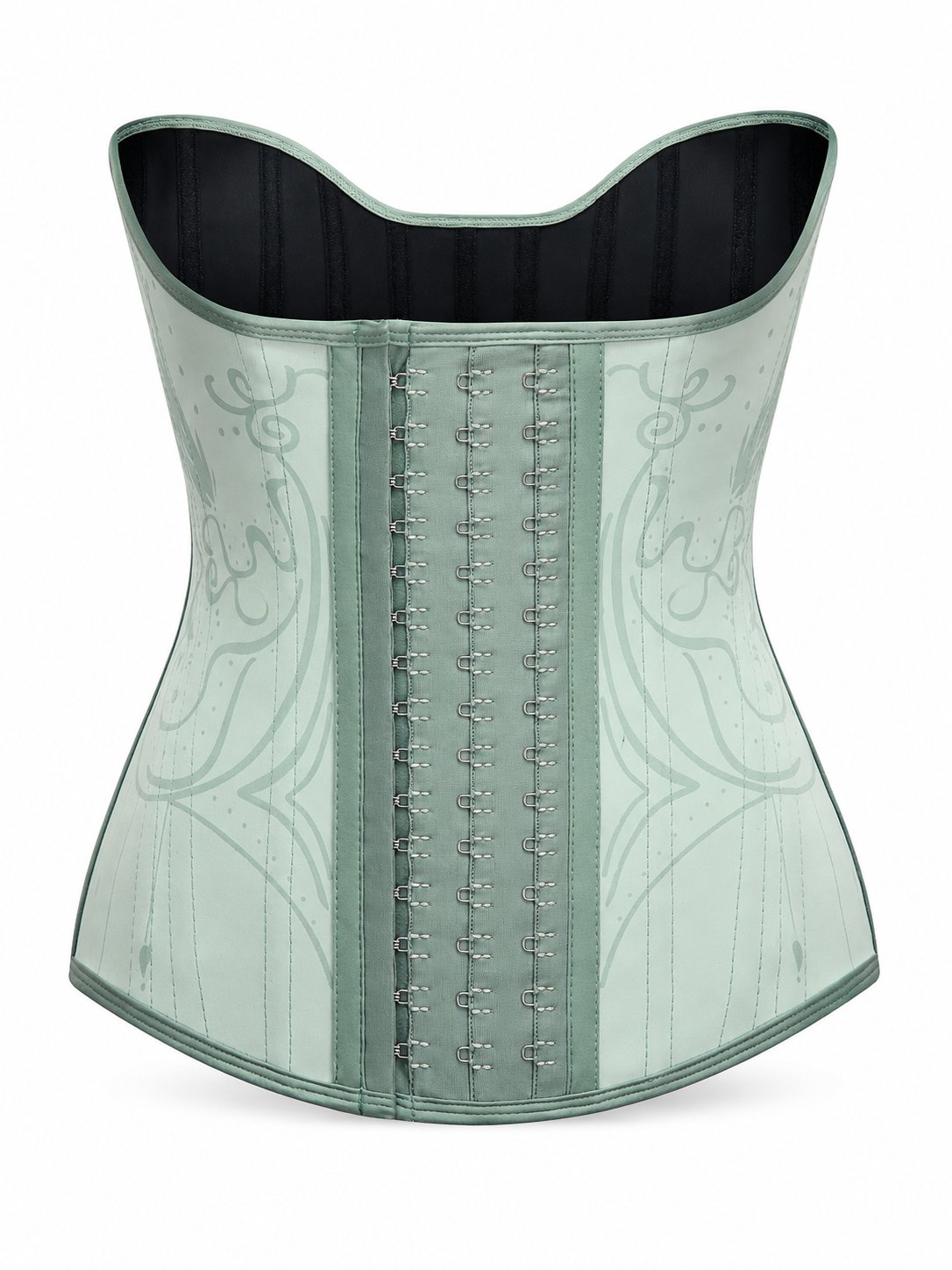 Mint Green Adjustable Hook-and-Eye Waist Trainer Corset