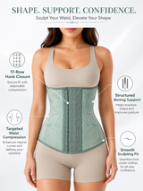 Mint Green Adjustable Hook-and-Eye Waist Trainer Corset
