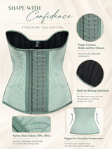 Mint Green Adjustable Hook-and-Eye Waist Trainer Corset