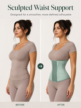 Mint Green Adjustable Hook-and-Eye Waist Trainer Corset