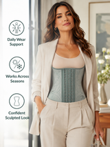 Mint Green Adjustable Hook-and-Eye Waist Trainer Corset