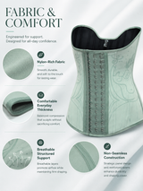 Mint Green Adjustable Hook-and-Eye Waist Trainer Corset