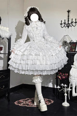 [Love Feather] Multi-Layered Hanayome Bowknot Lace Sweet Gorgeous Lolita Jsk Dress 4 Colors