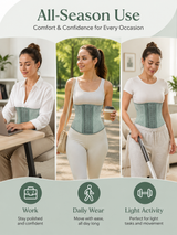Mint Green Adjustable Hook-and-Eye Waist Trainer Corset