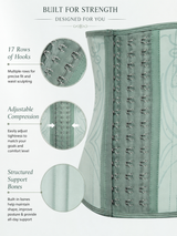 Mint Green Adjustable Hook-and-Eye Waist Trainer Corset