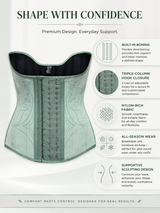 Mint Green Adjustable Hook-and-Eye Waist Trainer Corset