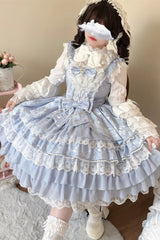 [Love Feather] Multi-Layered Hanayome Bowknot Lace Sweet Gorgeous Lolita Jsk Dress 4 Colors