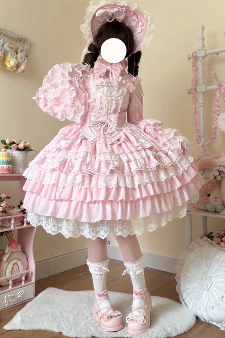 [Love Feather] Multi-Layered Hanayome Bowknot Lace Sweet Gorgeous Lolita Jsk Dress 4 Colors