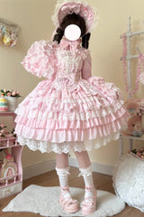 [Love Feather] Multi-Layered Hanayome Bowknot Lace Sweet Gorgeous Lolita Jsk Dress 4 Colors