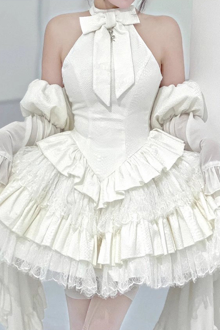 Desire Snake Halterneck Multi-layer Ruffle Lace Gothic Lolita Dress 2 Colors