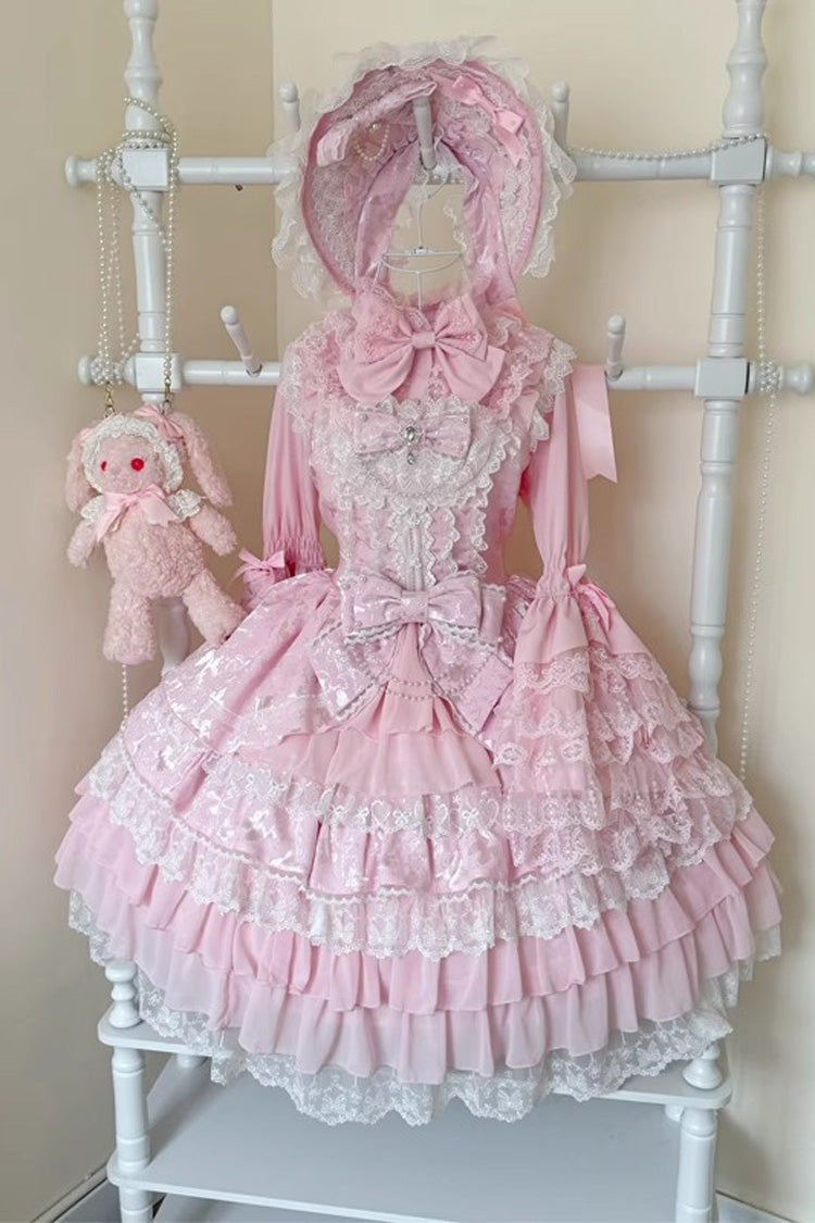 [Love Feather] Multi-Layered Hanayome Bowknot Lace Sweet Gorgeous Lolita Jsk Dress 4 Colors
