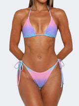 Crystal Gradient Brazilian Scrunch Triangle Two Piece Bikini Set