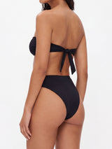 Sparkly Metallic Shell Bandeau Brazilian Cheeky High Cut Two Piece Bikini Set