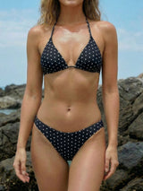 Nautical Style Brazilian Scrunch Cheeky Halter Two Piece Bikini Set
