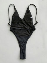 Sexy High Cut Brazilian Minimalist Low Back One Piece Swimsuit