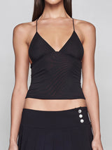 Sexy Lace Butterfly Strappy Back Resort Spaghetti Mesh Crop Top