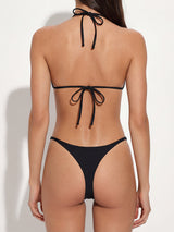 Sparkly Crystal Infinity String Triangle Two Piece Bikini Set