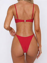 Sparkly Infinity String Cheeky Scoop Neck Two Piece Bikini Set