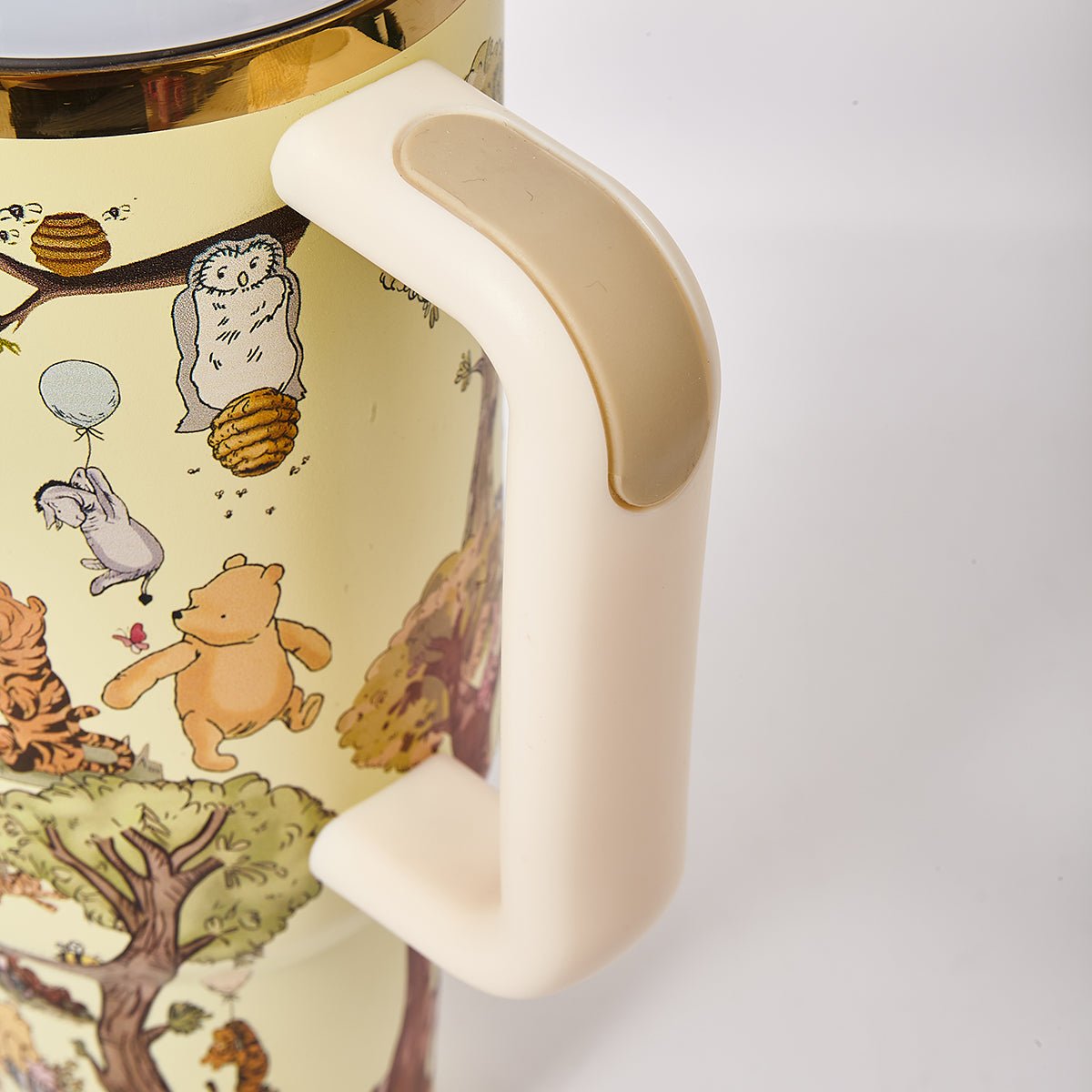 Detail of the handle on the Winnie the Pooh Stanley tumbler