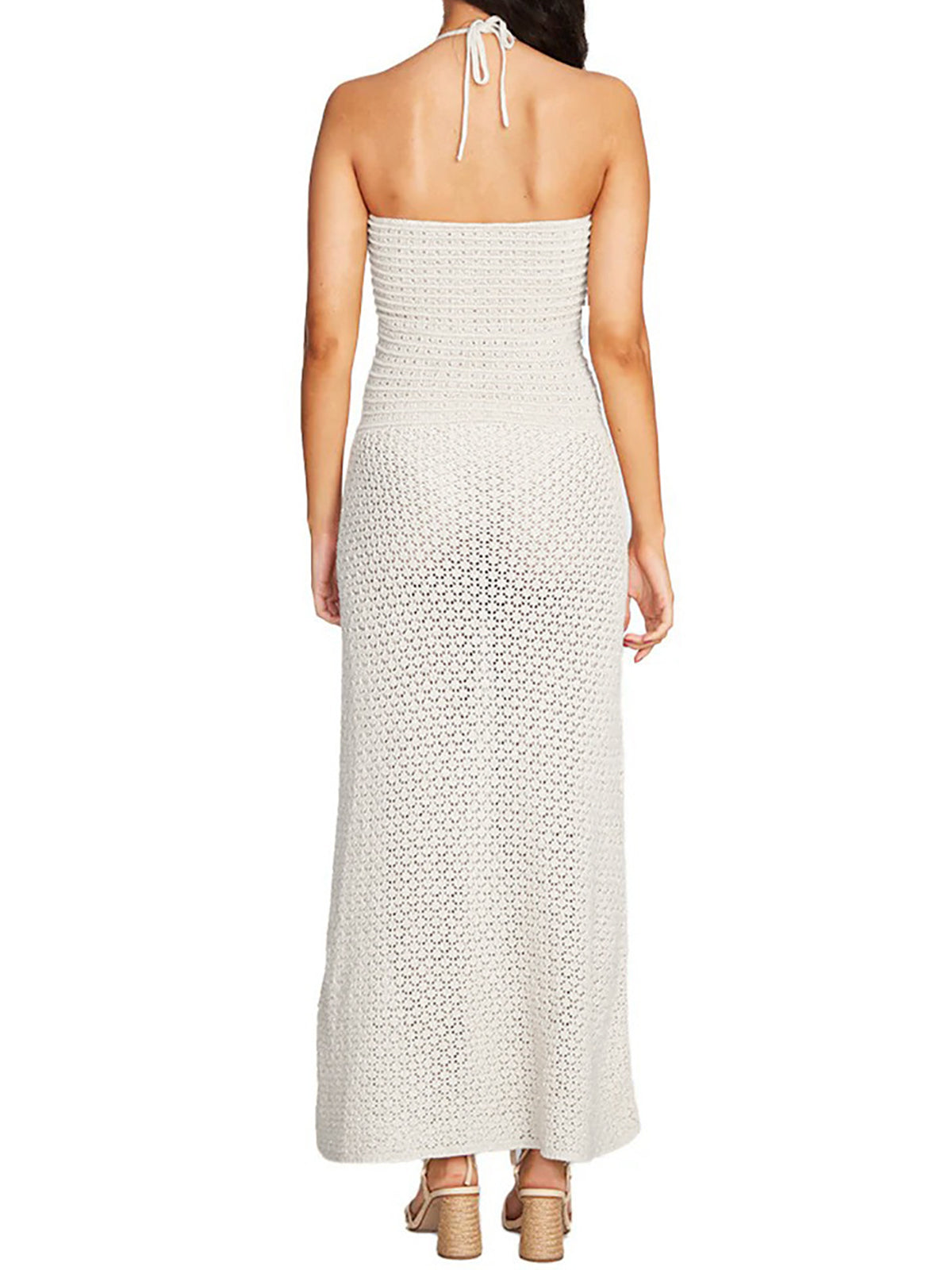 Starfish Tie Front Cutout Strapless Beach Crochet Cover Up Maxi Dress